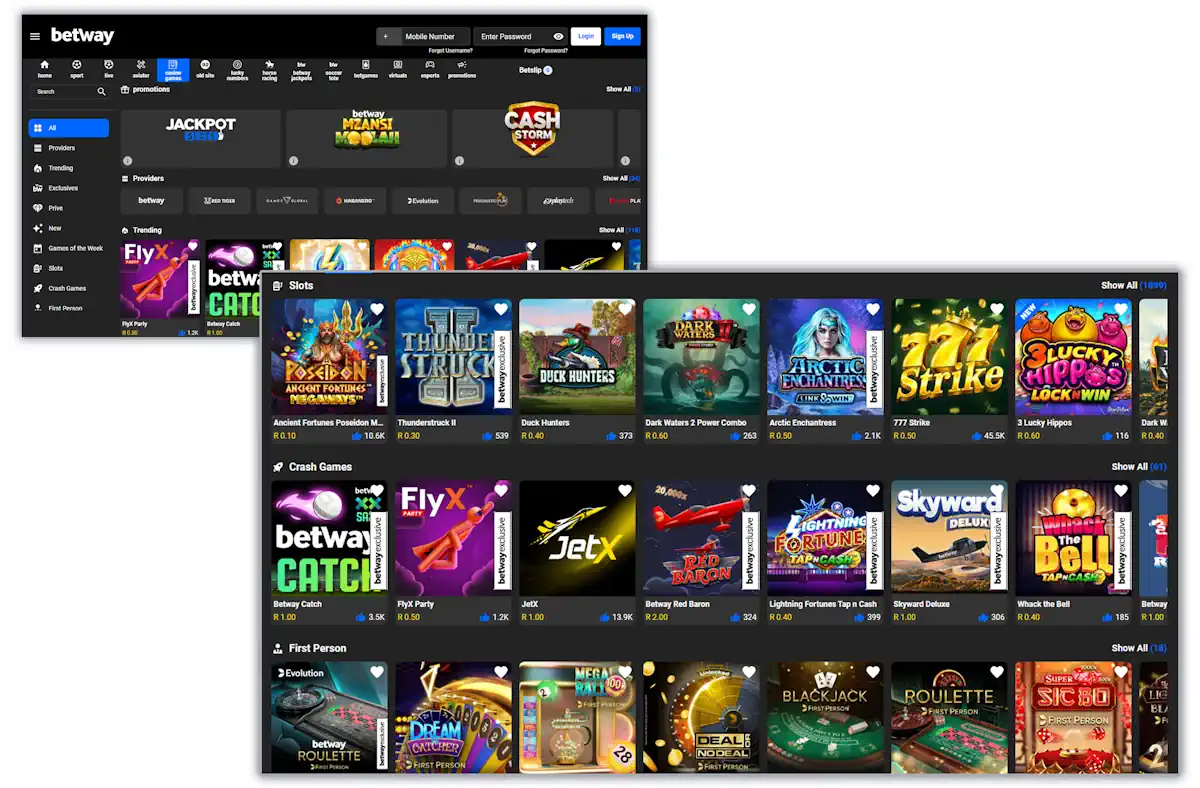 Betway Casino and Slots Screenshot
